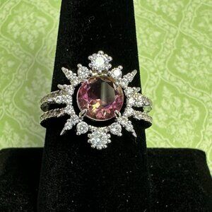 Bomb Party Women's (9) Ring - Purple Yellow Bi Color Tourmaline "New"